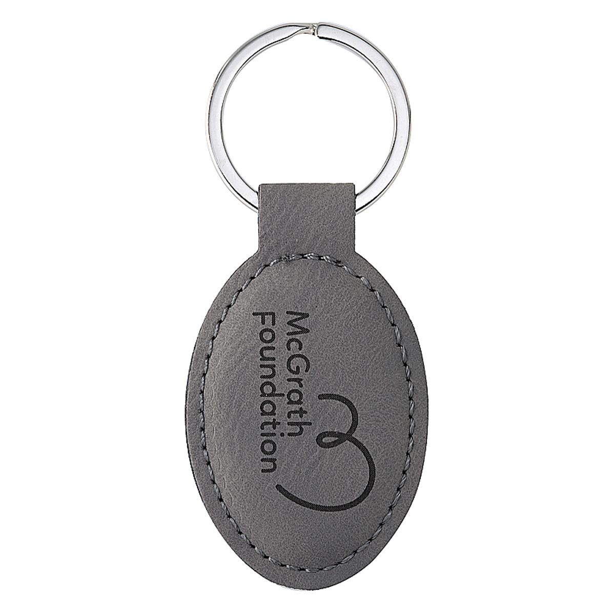 Leatherette Keychain – Grey